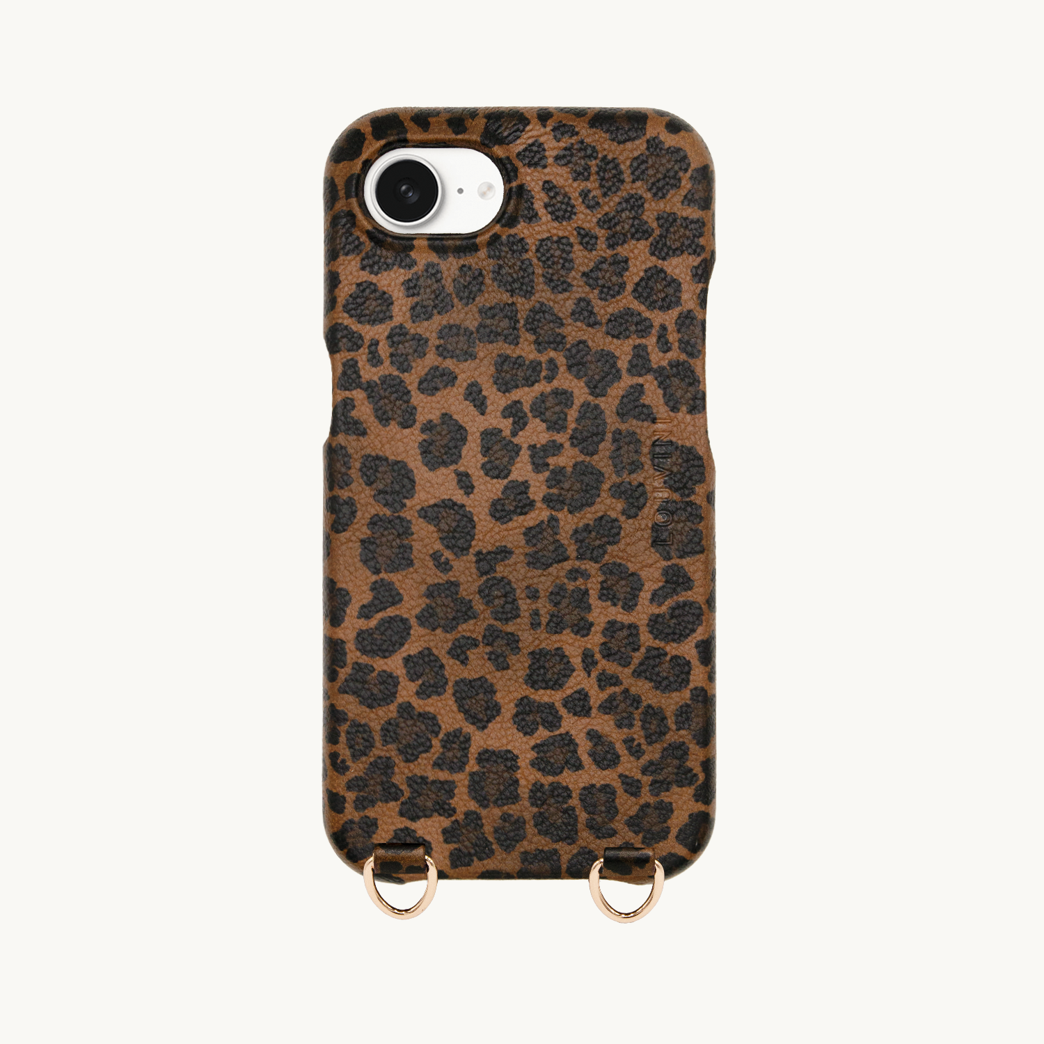 Leather iPhone case with loops and Magsafe MAX - LEOPARD