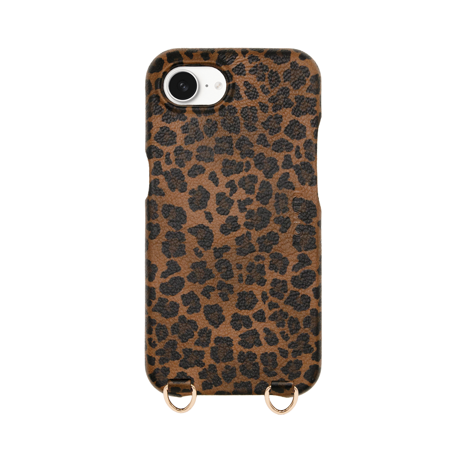 Leather iPhone case with loops and Magsafe MAX - LEOPARD