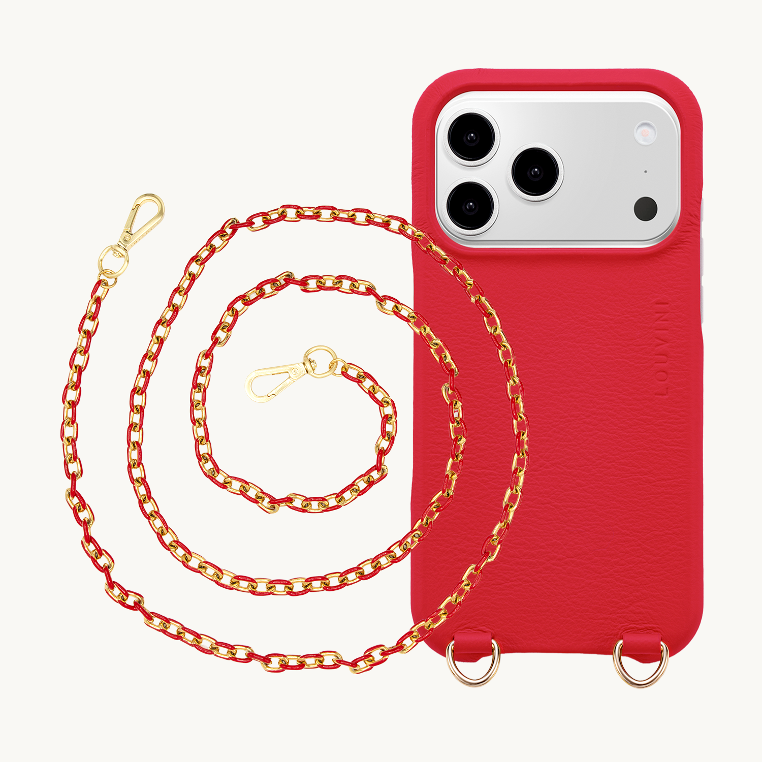 MAX MagSafe iPhone Case Red & MIA Chain Red | LOUVINI PARIS