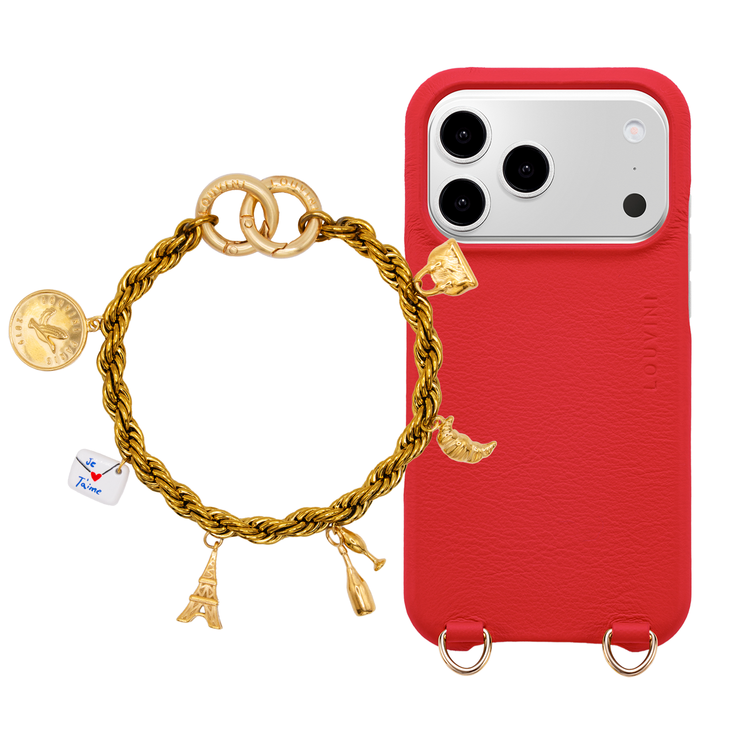 MAX iPhone Case with Magsafe Red & PETIT CELINE Bracelet Paris