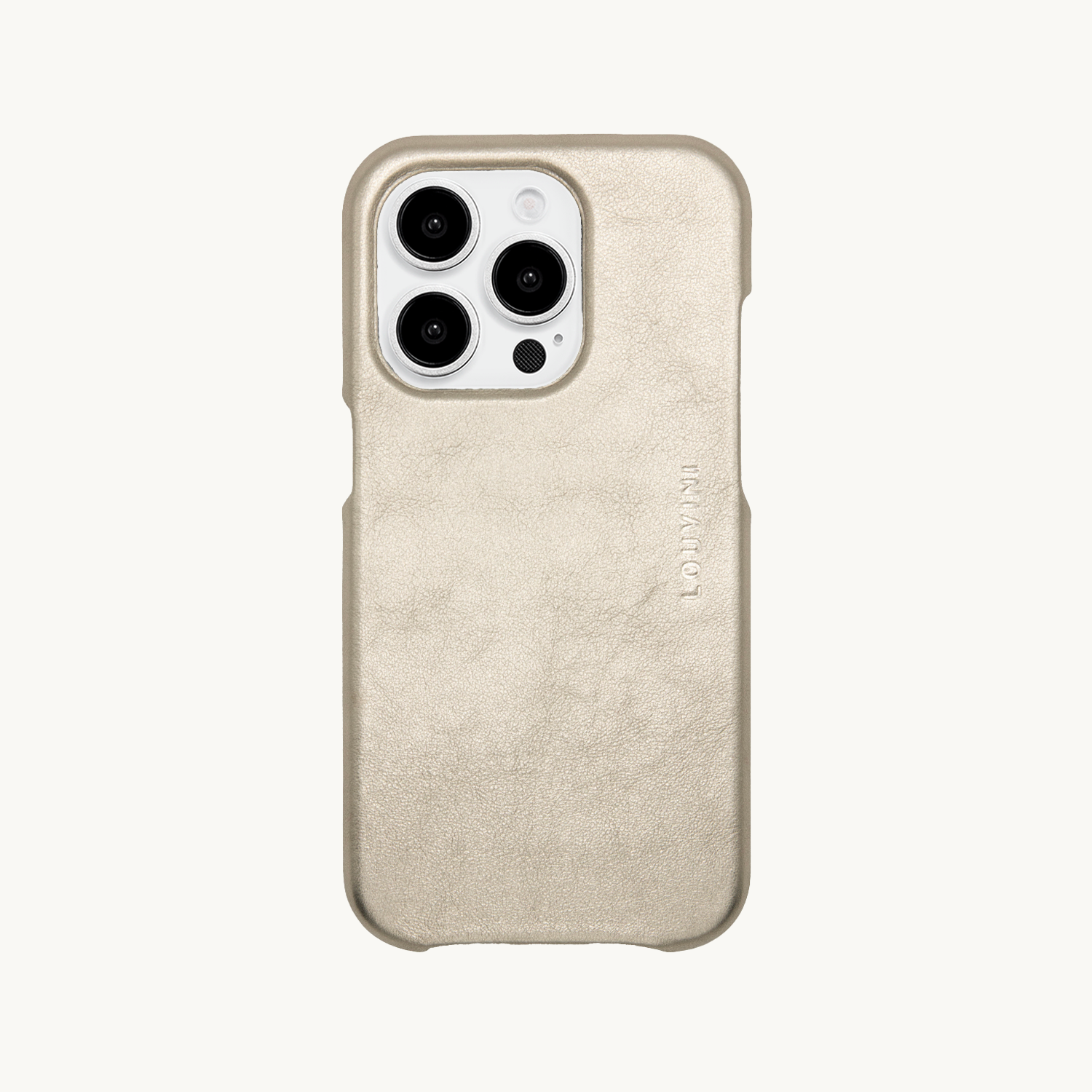 coque de téléphone avec magsafe en cuir dore