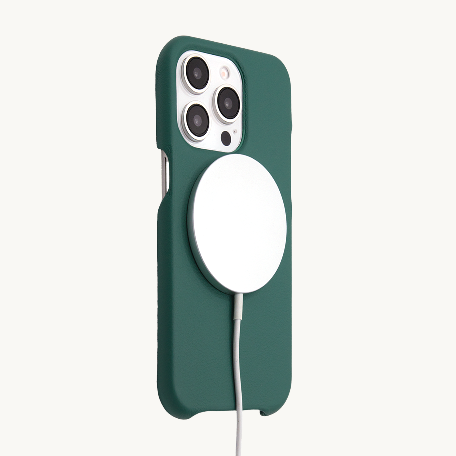 Coque iPhone MagSafe cuir MAX émeraude