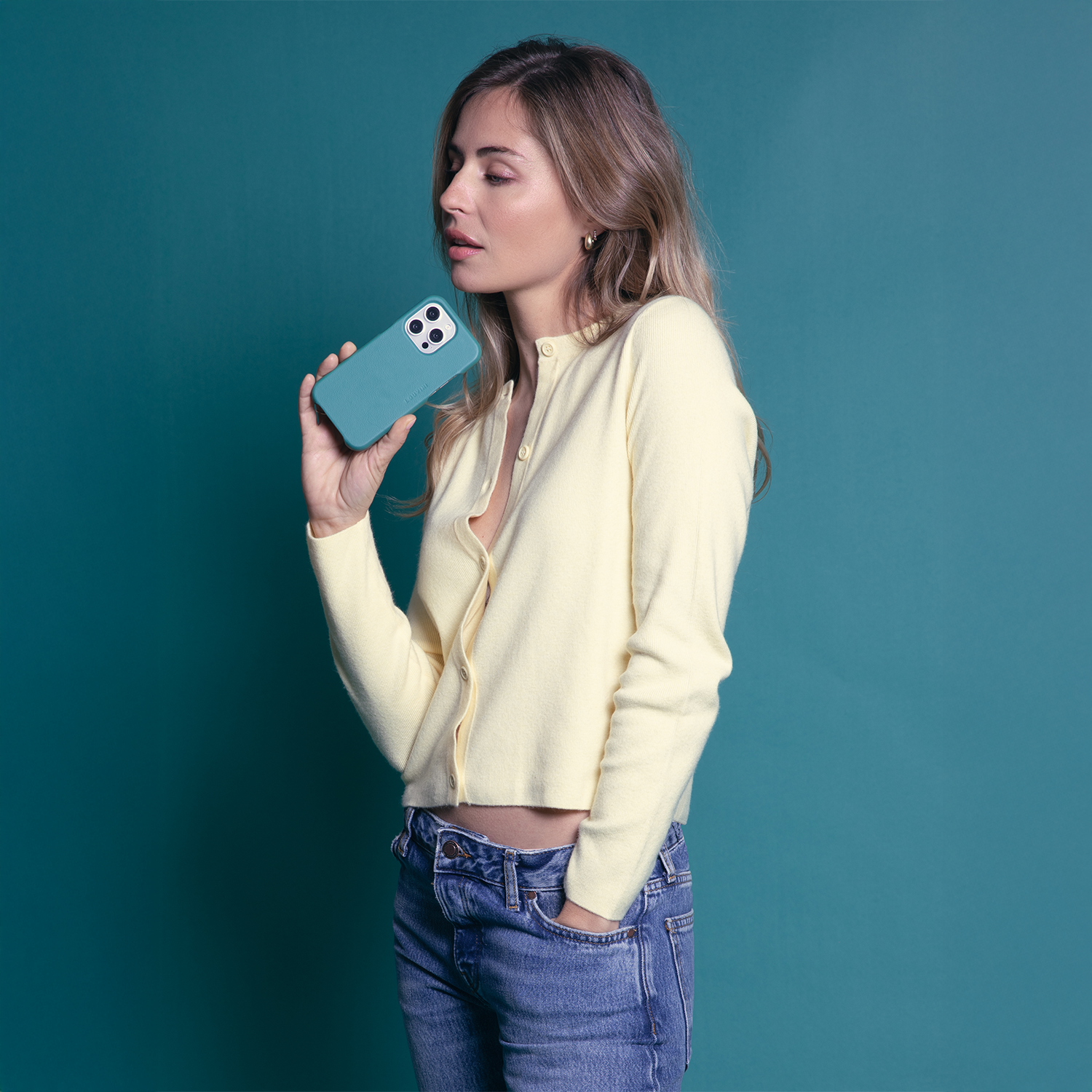 Leather iPhone case Magsafe MAX - EMERALD