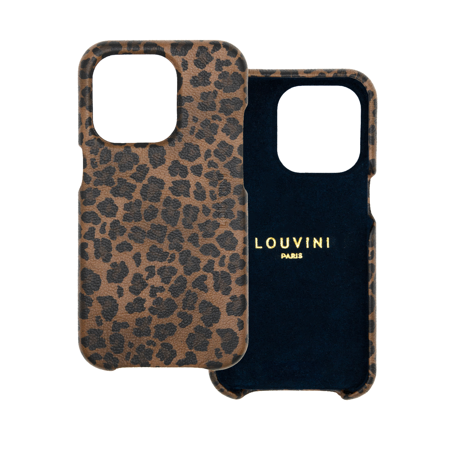 coque de téléphone avec MagSafe en cuir léopard