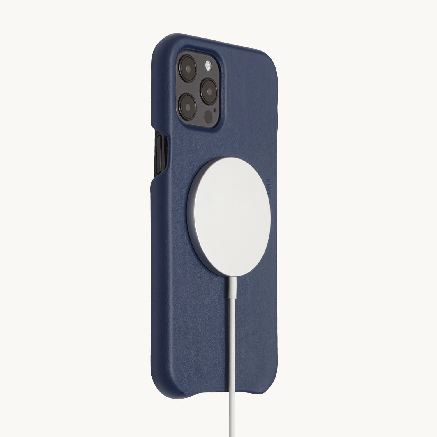 Coque iPhone MagSafe cuir MAX marine