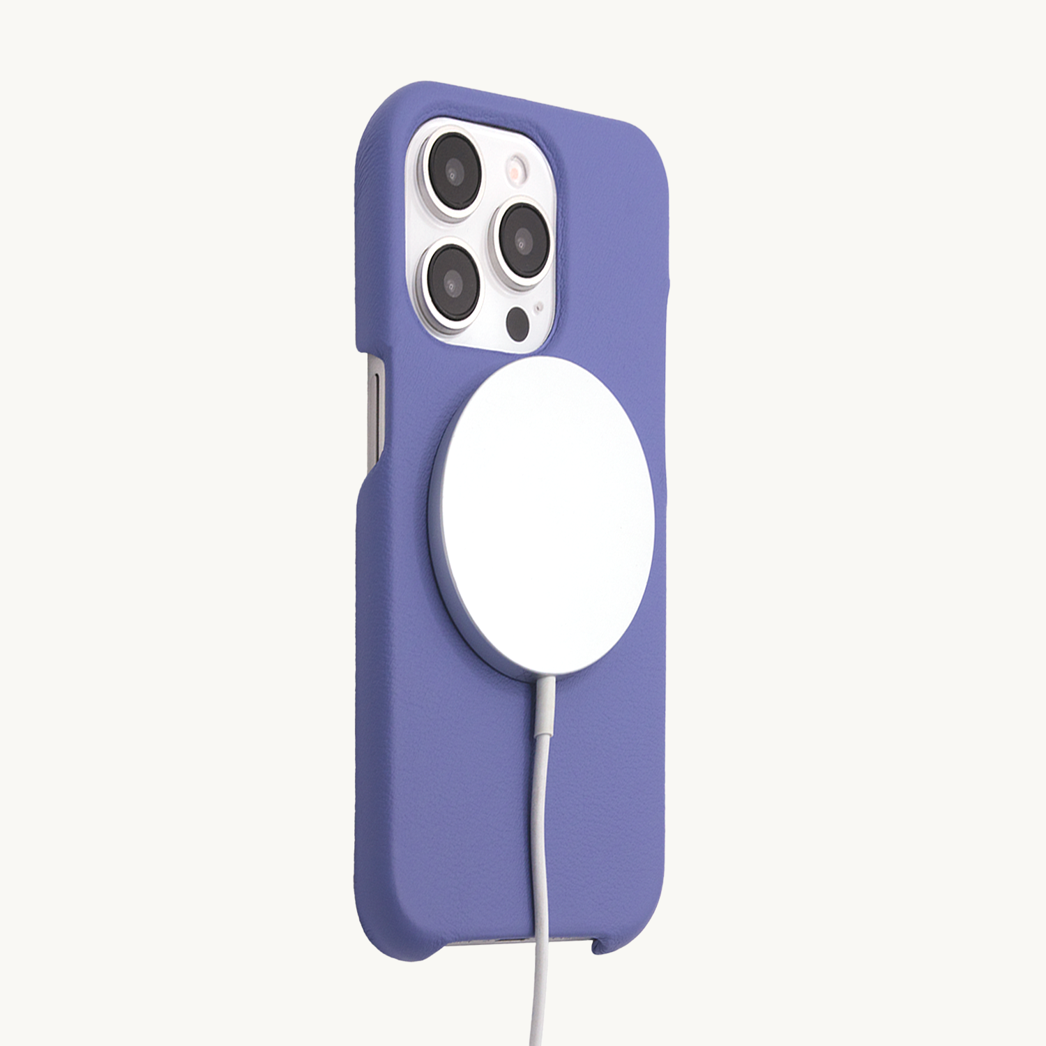Coque iPhone MagSafe cuir MAX Violet
