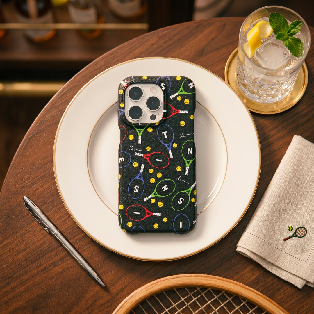 Leather iPhone Case with MagSafe MAX Tennis - Green
