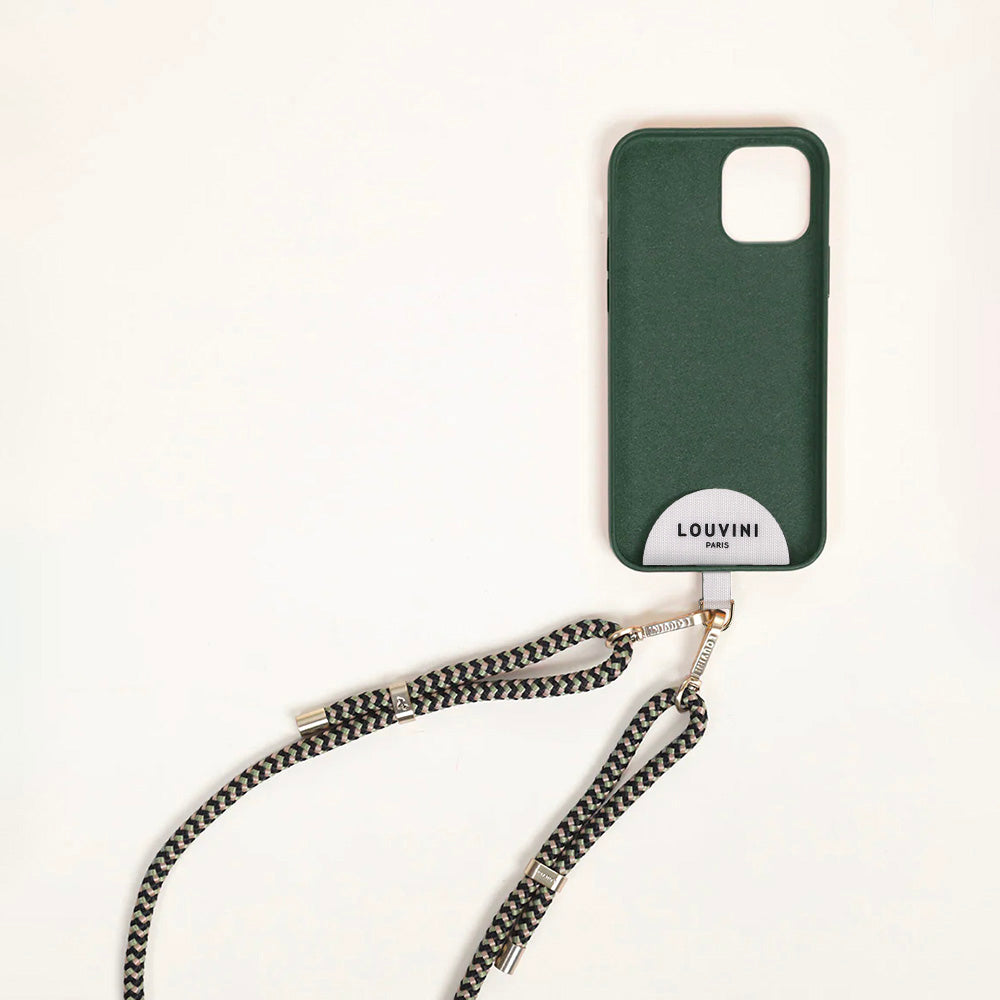 Coque iPhone MagSafe avec anneaux vert olive