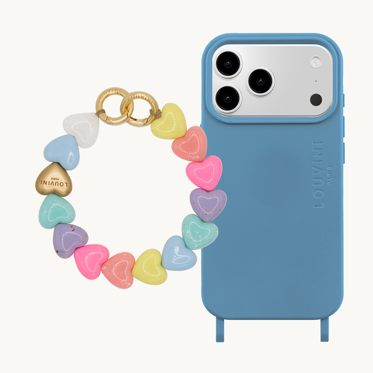 MILO MagSafe iPhone Case Azure Blue & Bracelet PETIT CUORE Pastel