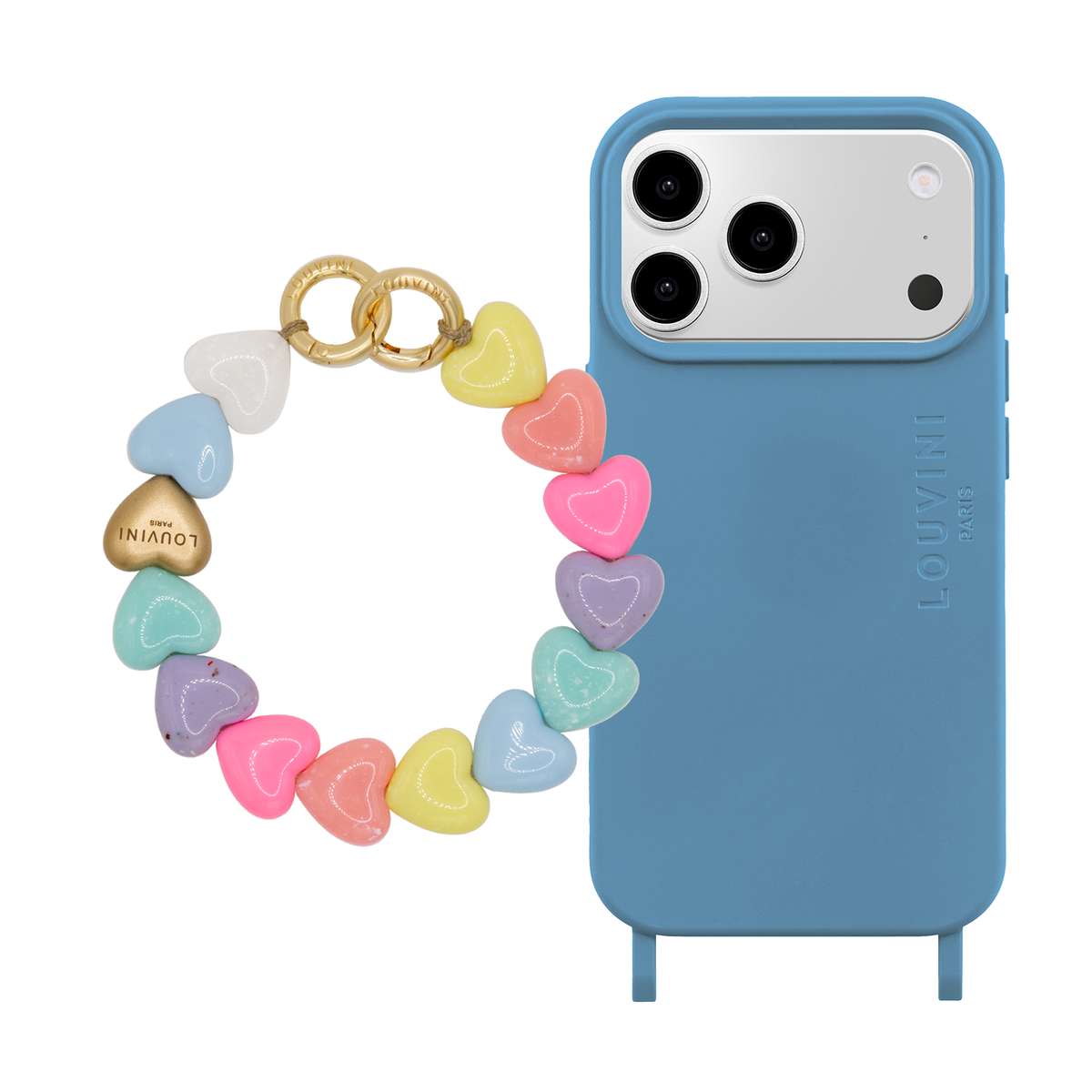 MILO MagSafe iPhone Case Azure Blue & Bracelet PETIT CUORE Pastel
