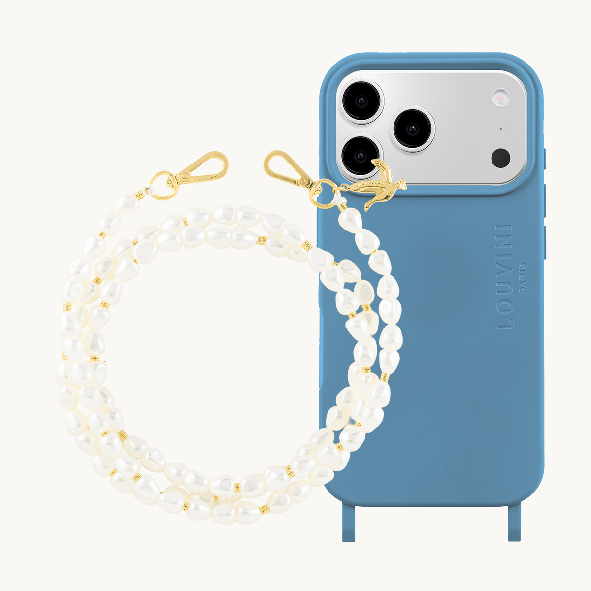 MILO MagSafe iPhone Case with Rings Azure Blue & SUZY Chain White