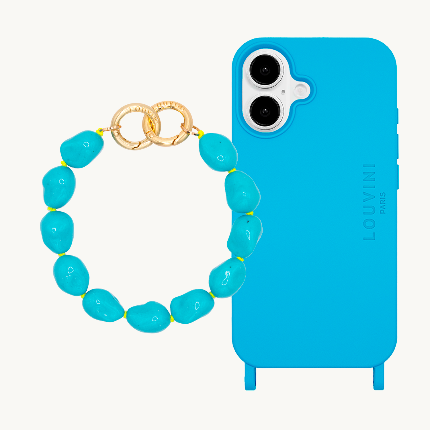 iPhone case MILO MagSafe Blue & bracelet ROMY Turquoise