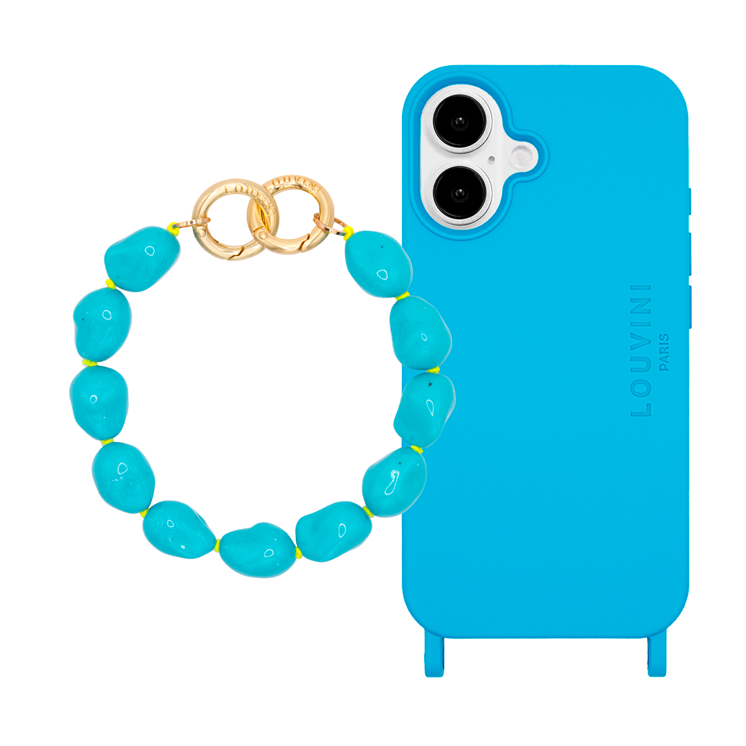 iPhone case MILO MagSafe Blue & bracelet ROMY Turquoise