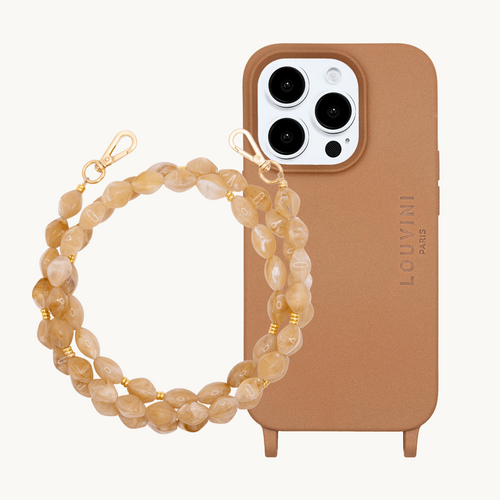 ensemble coque de téléphone en TPU avec chaîne en perle