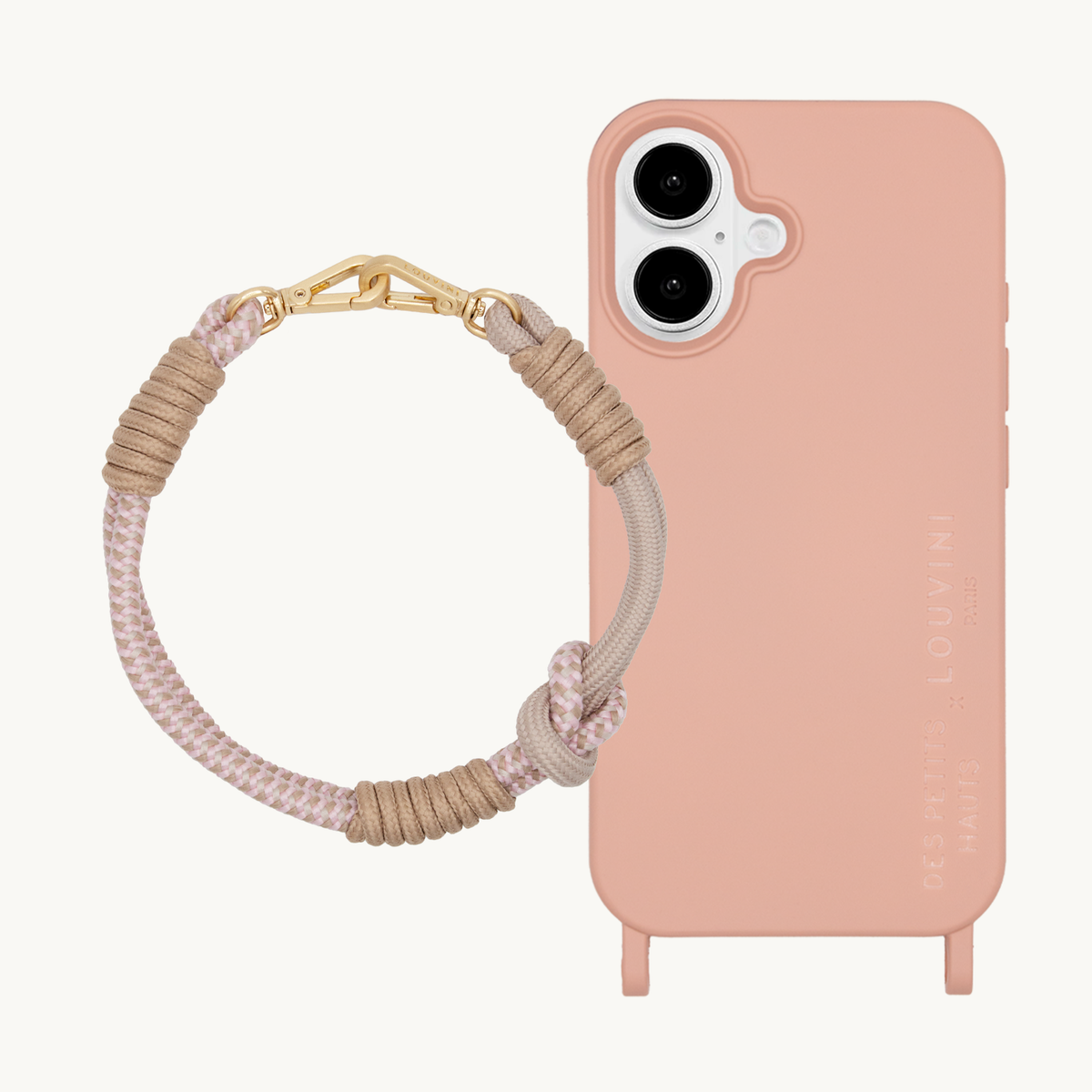 MILO x Des Petits Hauts Pink MagSafe iPhone Case & Bracelet PETIT TESSA Pink Taupe