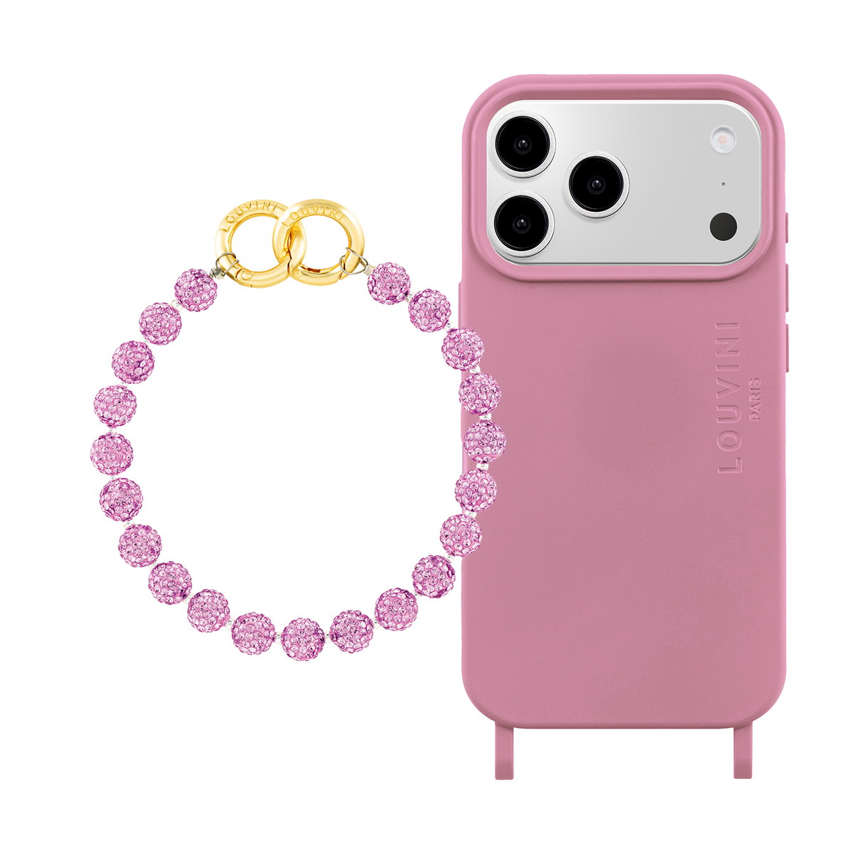 MILO MagSafe iPhone Case with Rings Dusty Pink & Bracelet PETIT DAISY Pink