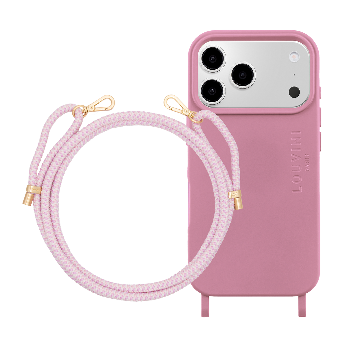 MILO MagSafe iPhone Case with Rings Dusty Pink & TESSA Cord Purple-Pink