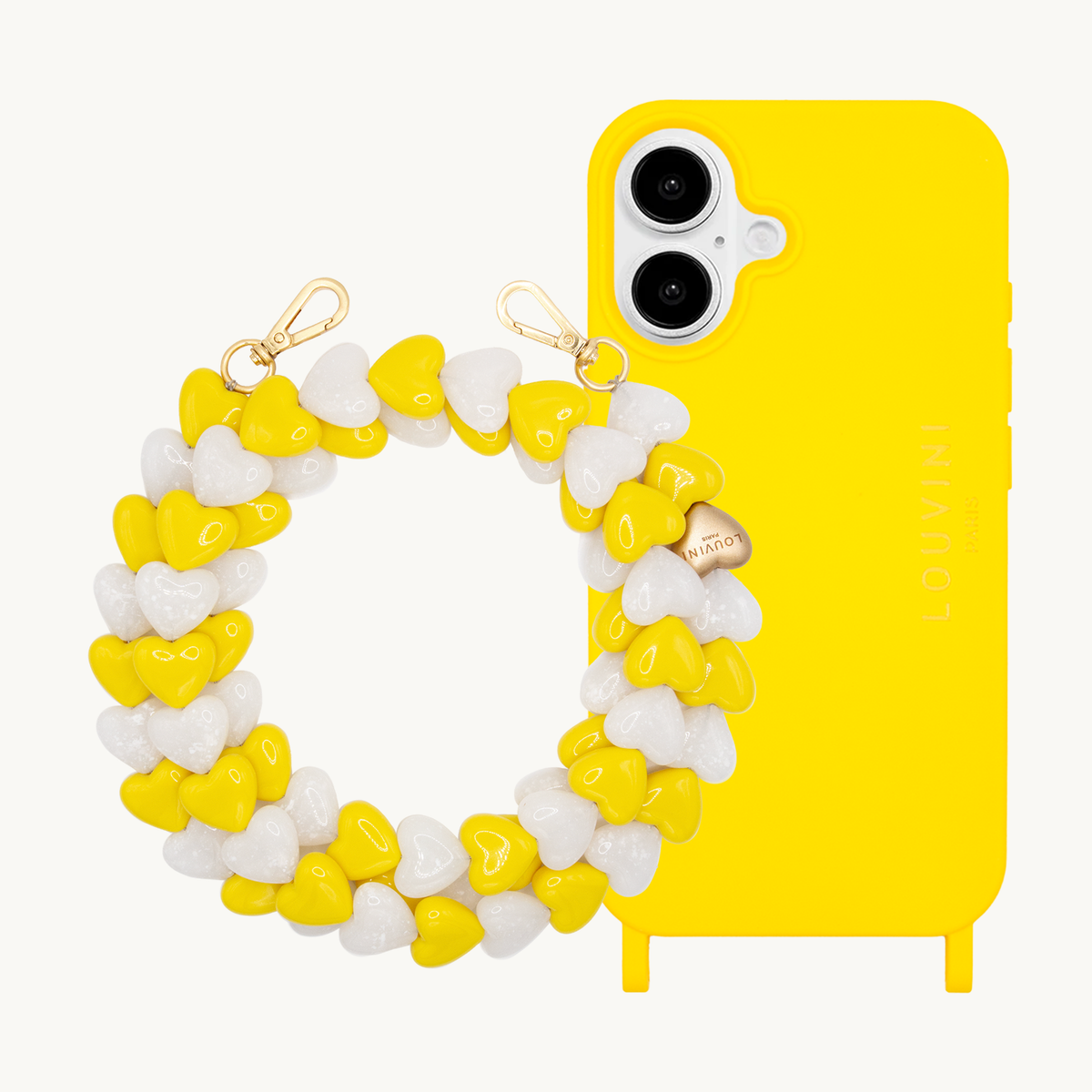 MILO Yellow iPhone Case & Chain CUORE Yellow-White