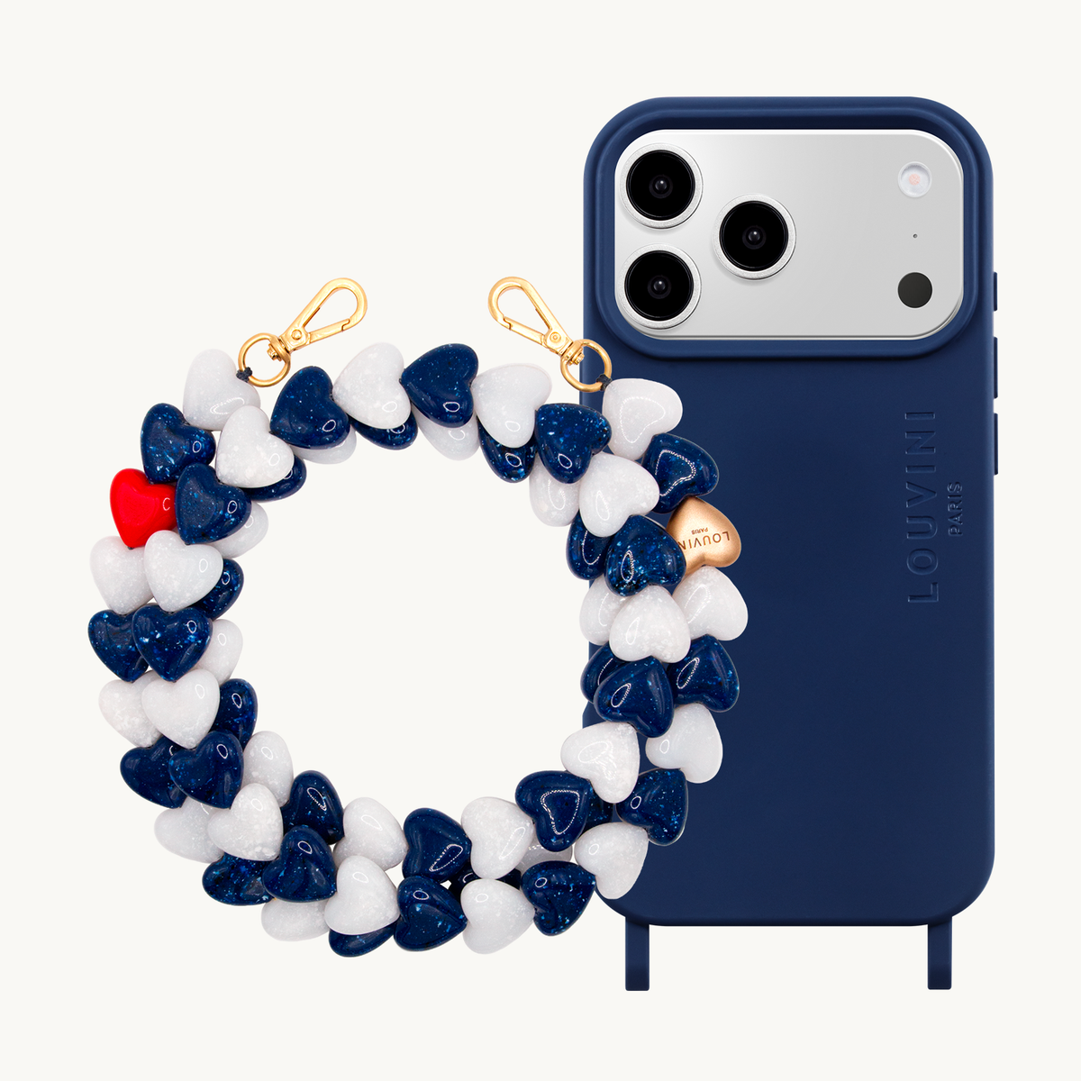 MILO MagSafe iPhone Case Navy & CUORE Chain Navy-White