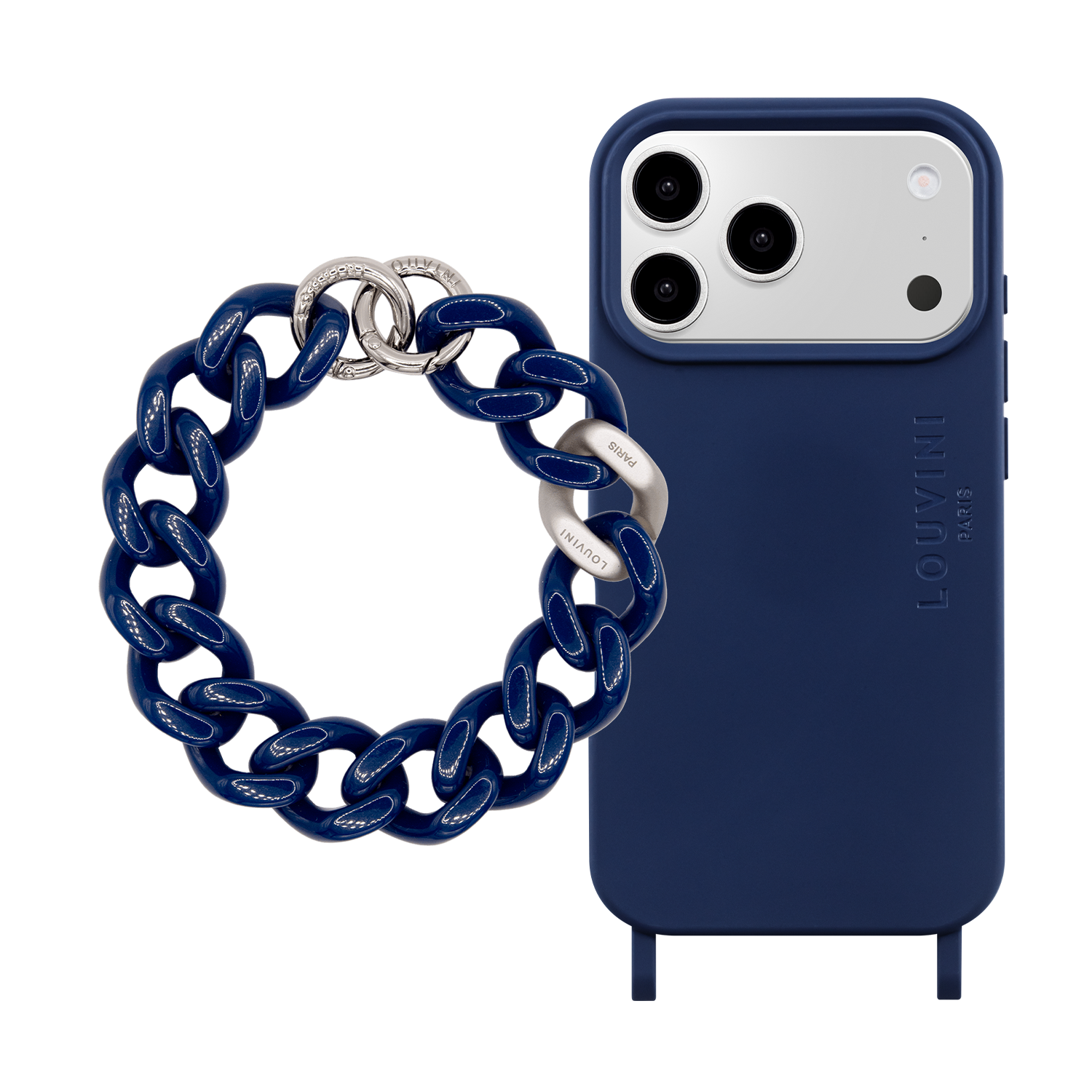MILO MagSafe Navy iPhone Case & PETIT ZOE Silver Navy Bracelet