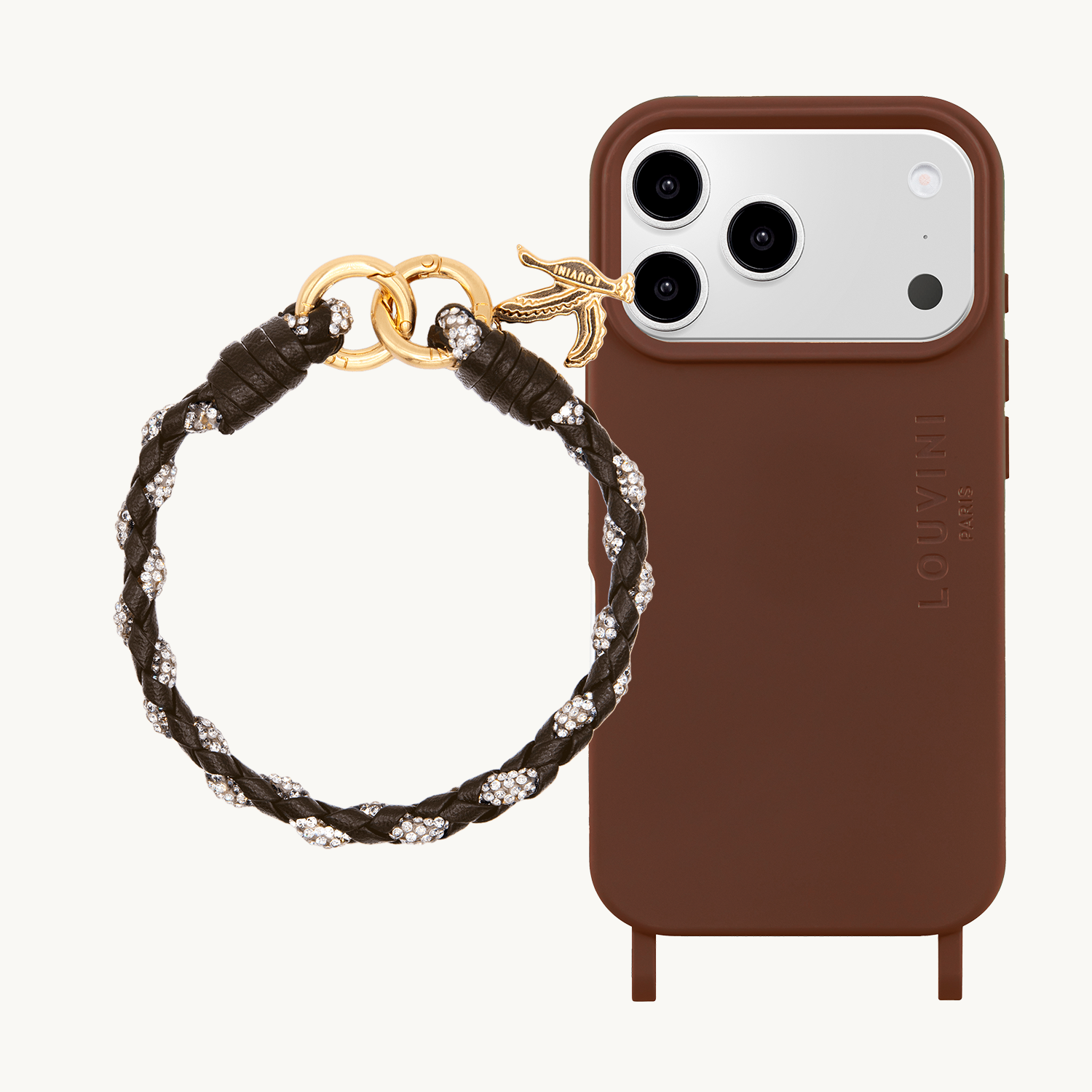 MILO MagSafe Brown Iphone Case & PETIT KYLIE Bracelet Dark brown