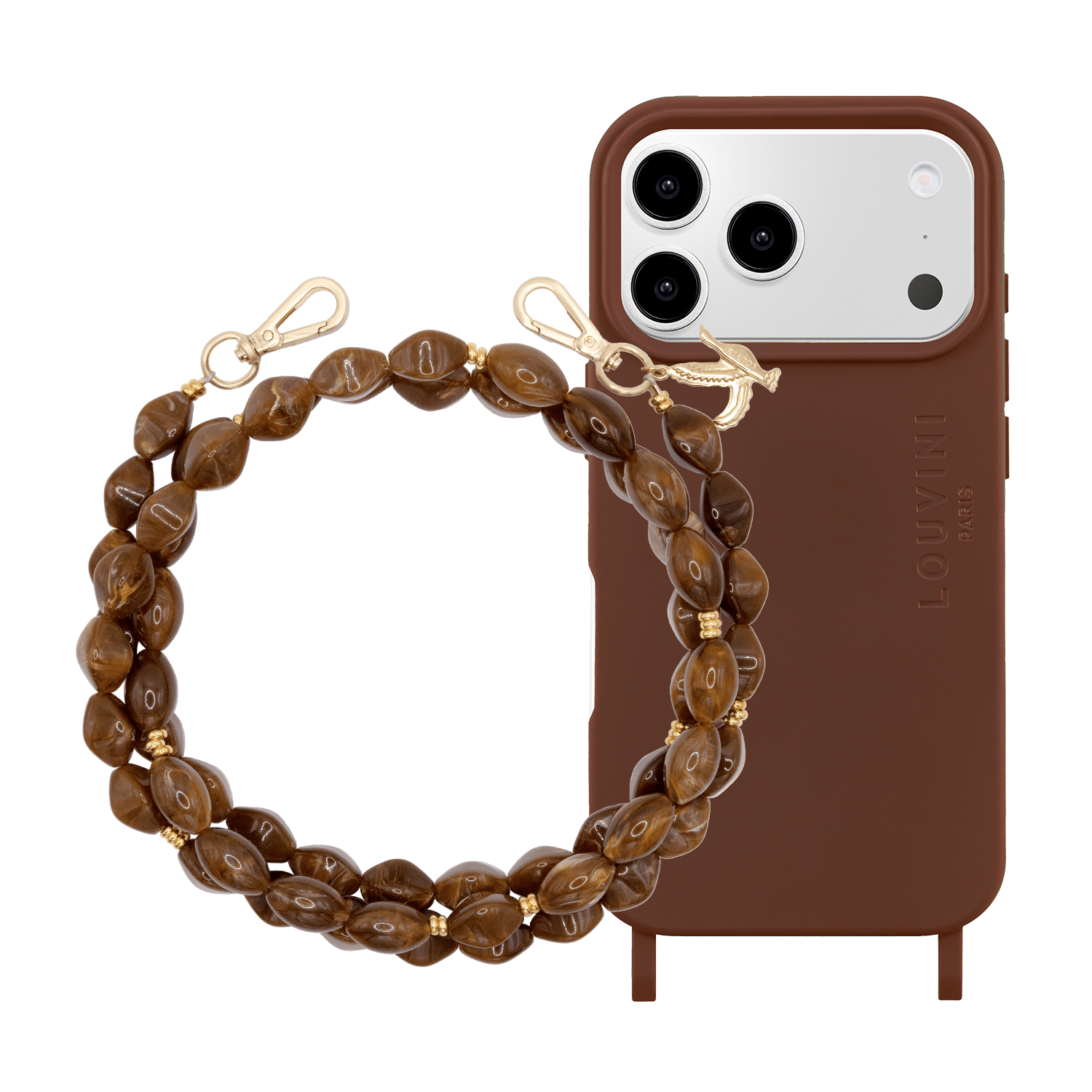 MILO Brown MagSafe iPhone Case & RITA chain Brown