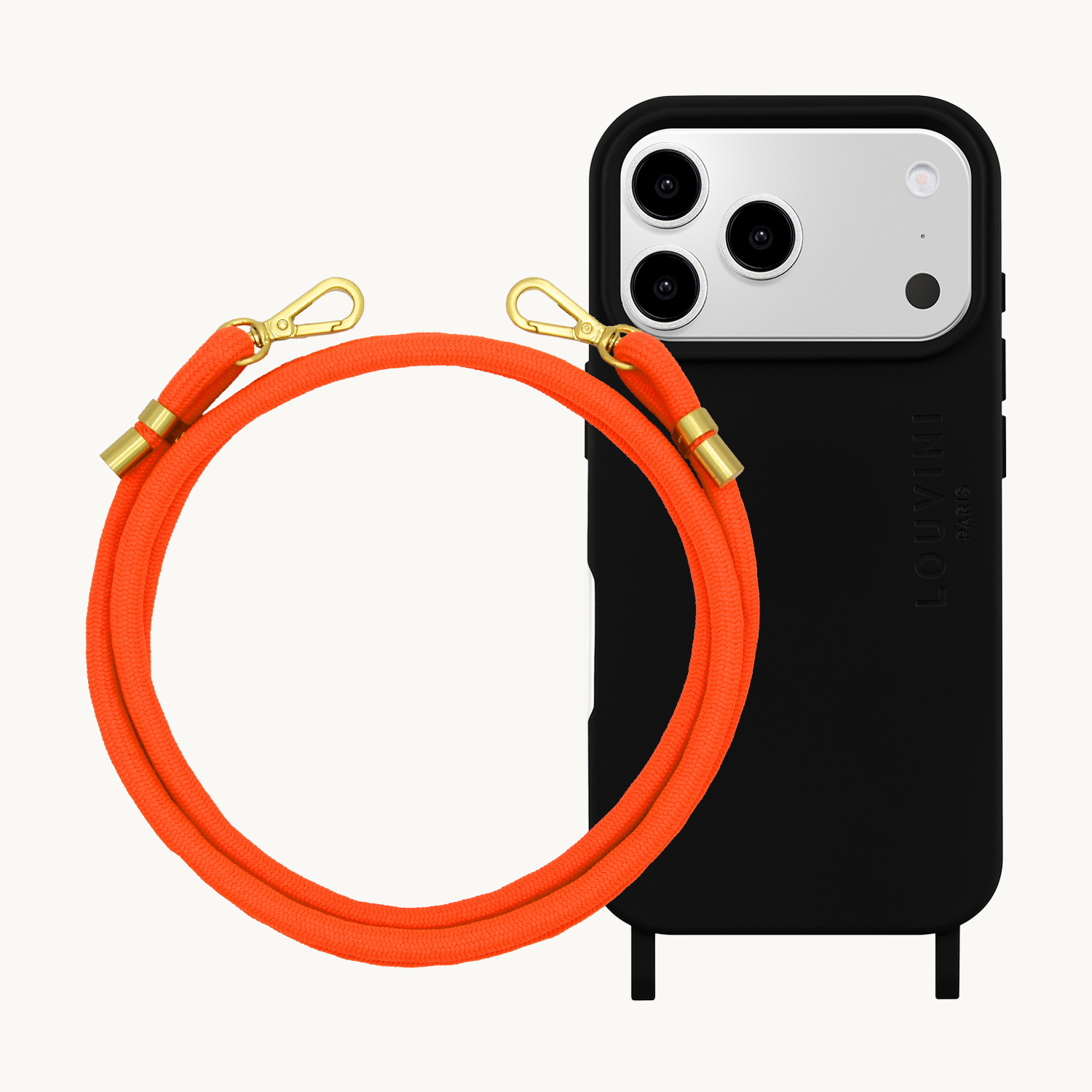 Milo Black iPhone Case & Tessa Neon Orange Cord