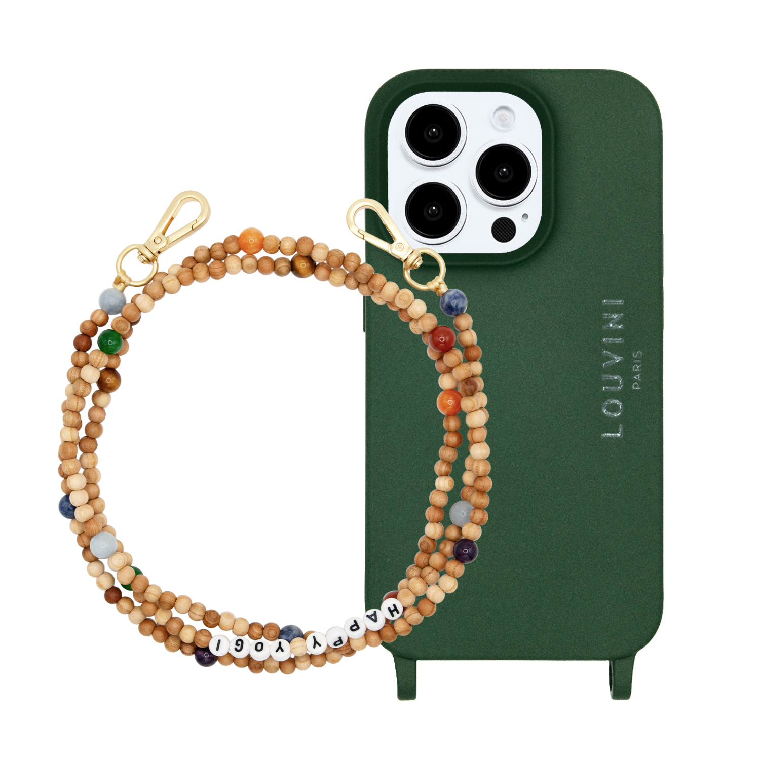 MILO iPhone Case Olive & ARIELLE Strap Happy Yogi
