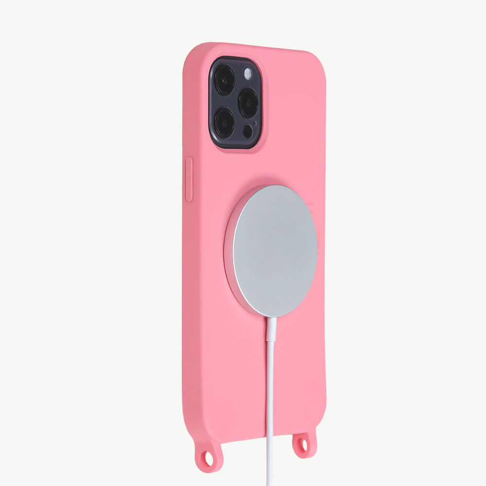 coque pour iPhone MagSafe avec anneaux Rose