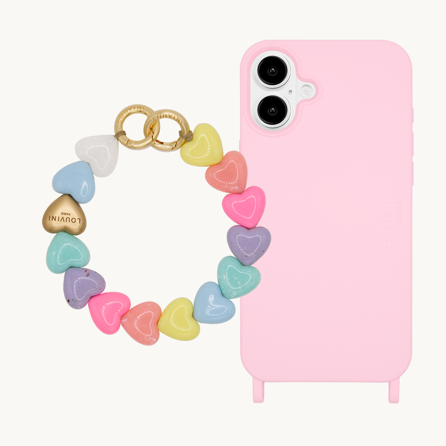 MILO Phone Case Soft Pink & PETIT CUORE Bracelet Pastel