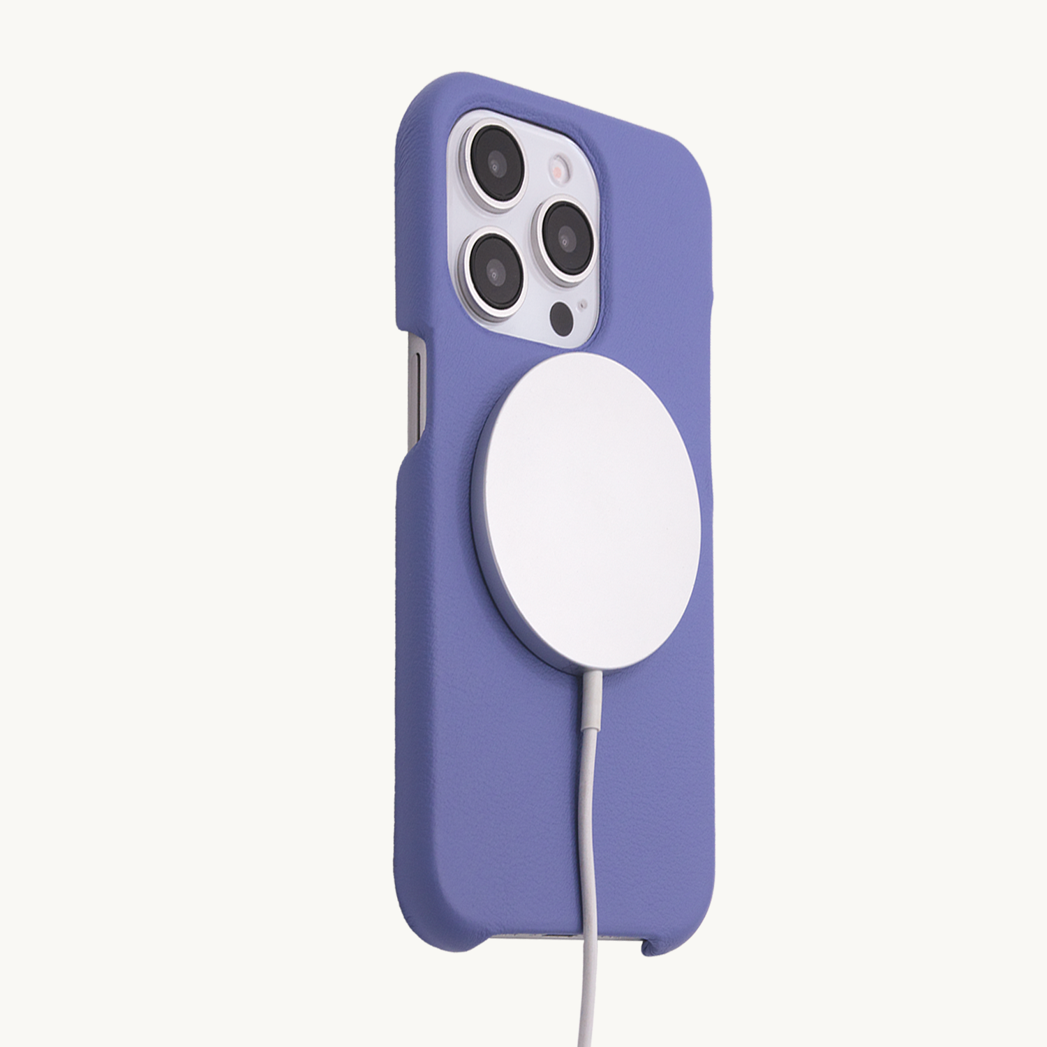 Coque iPhone MagSafe cuir MAX Violet
