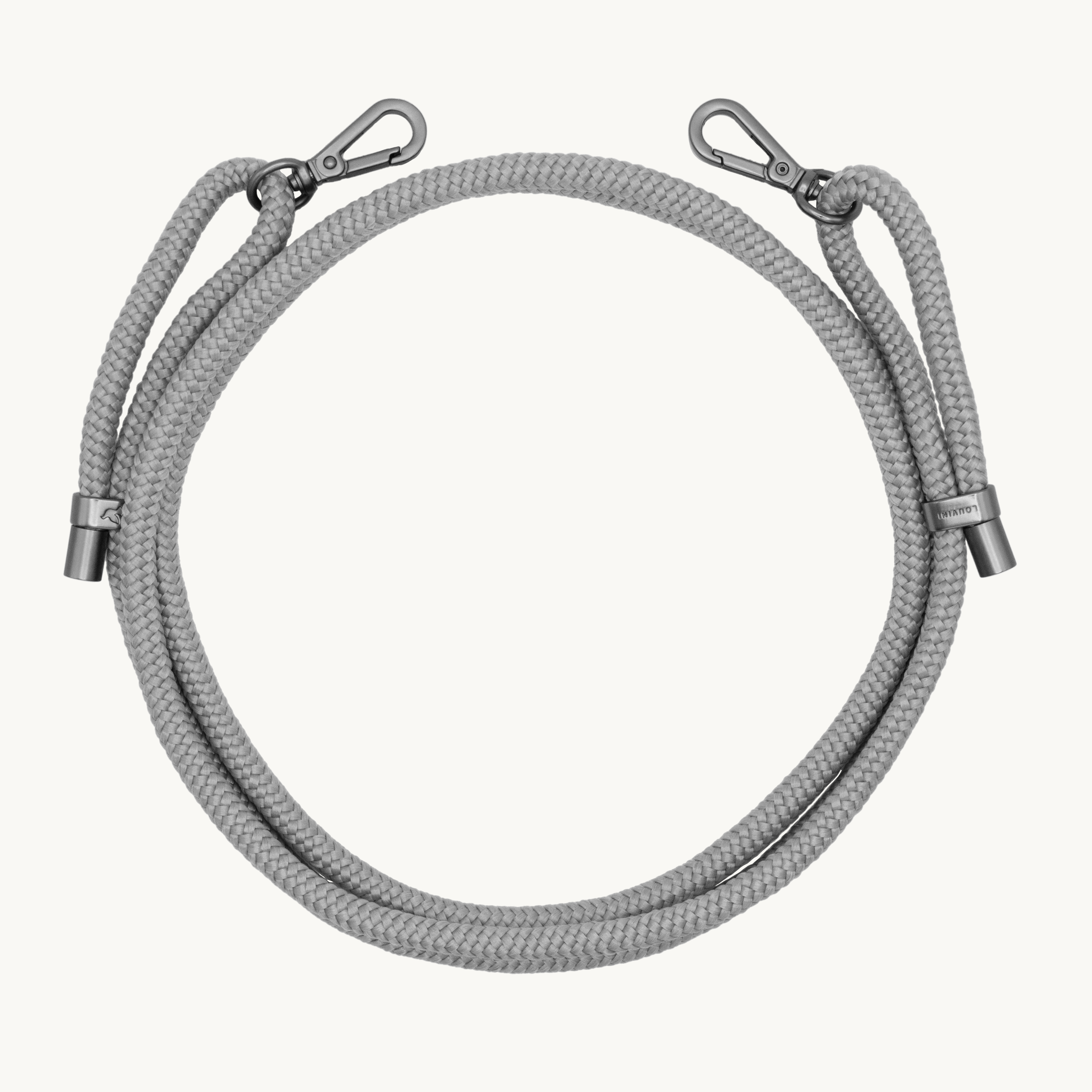 cordon pour téléphone bandoulière gris avec mousquetons
