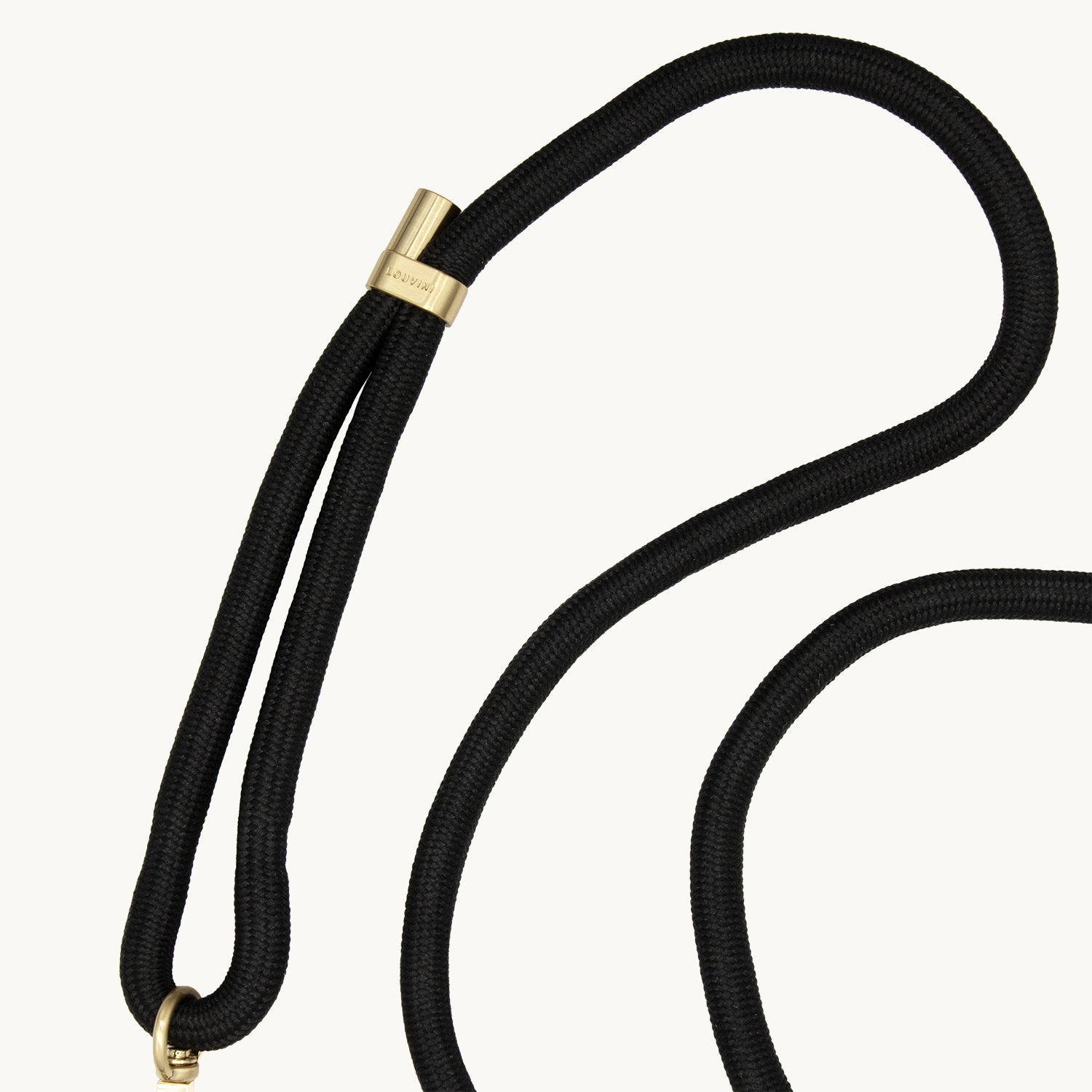 cordon ajustable telephone noir avec mousqueton dore