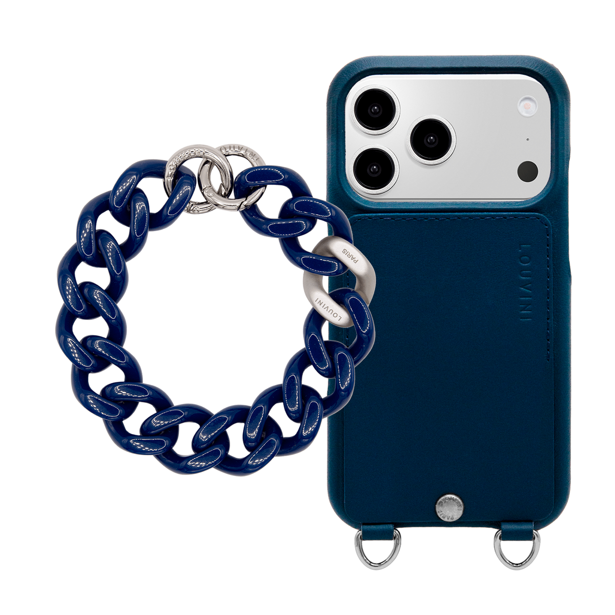 OSCAR Silver Navy iPhone Case & Bracelet PETIT ZOE Silver Navy