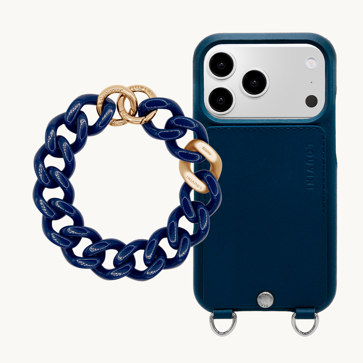 OSCAR Silver Navy iPhone Case & Bracelet PETIT ZOE Navy