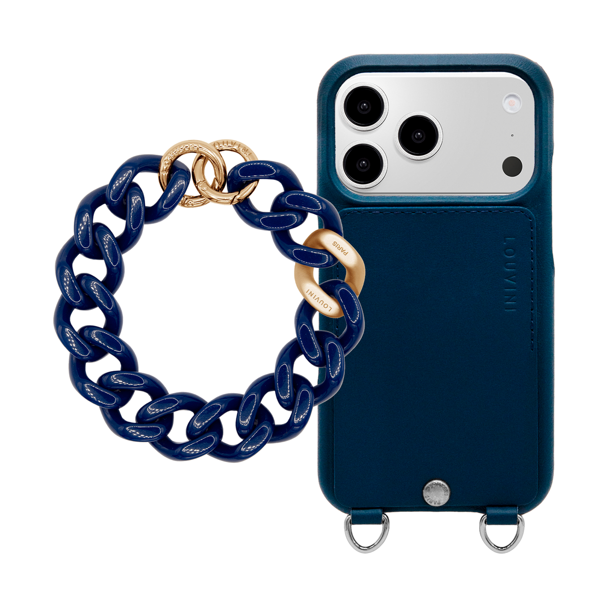 OSCAR Silver Navy iPhone Case & Bracelet PETIT ZOE Navy