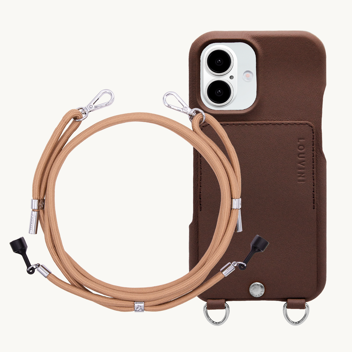 OSCAR Silver Brown iPhone Case & Cord LEE Camel