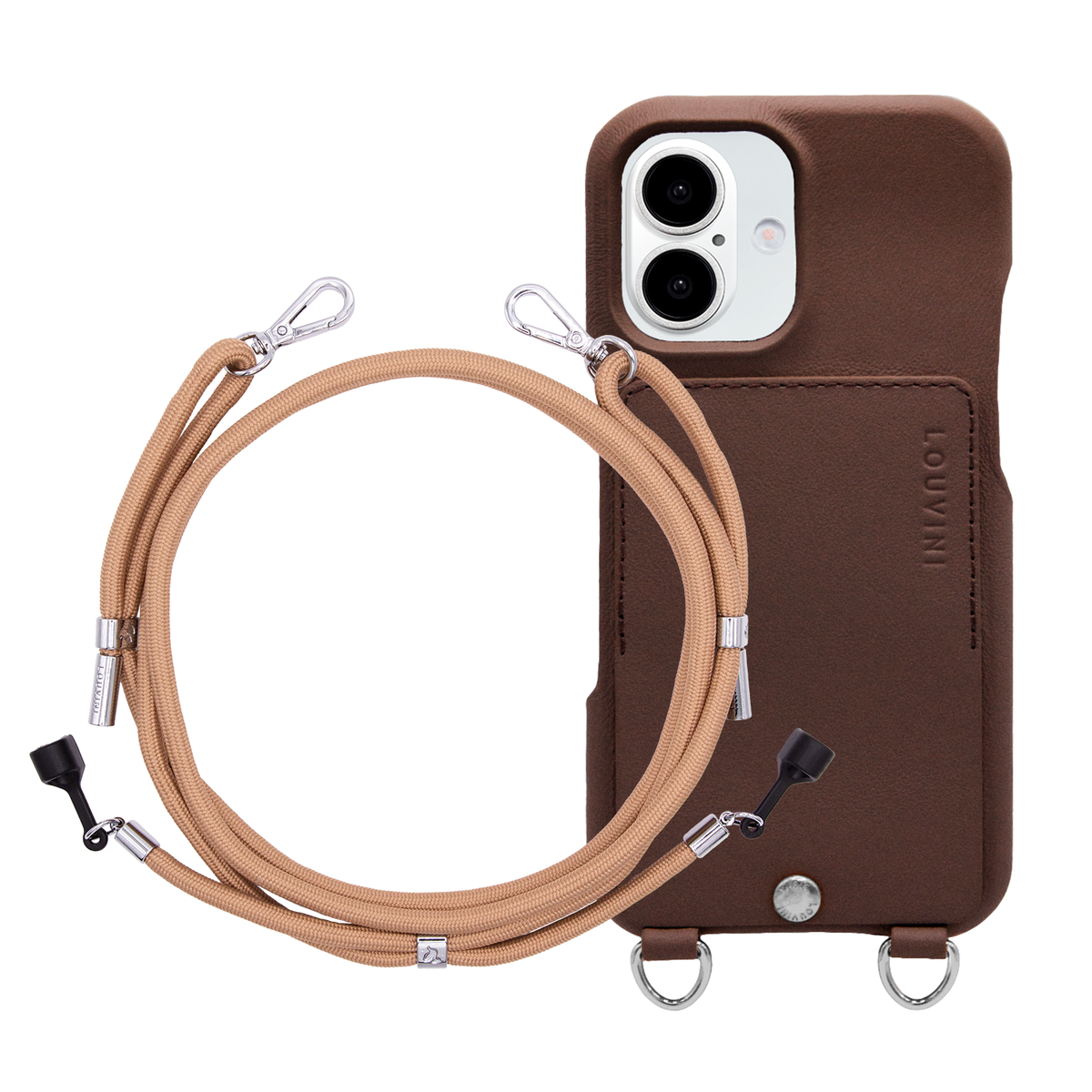 OSCAR Silver Brown iPhone Case & Cord LEE Camel
