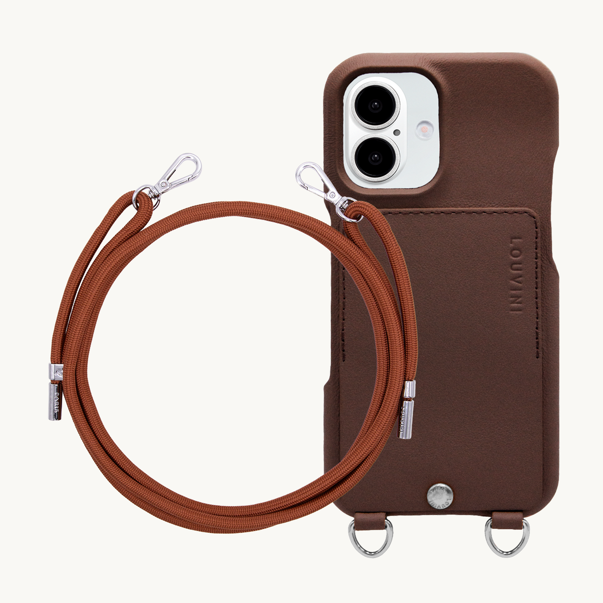 OSCAR Silver Brown iPhone Case & Cord LIAM Brown