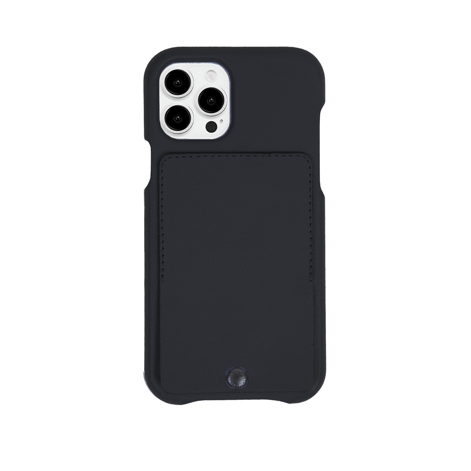 LEATHER IPHONE CASE WITH WALLET OSCAR - BLACK