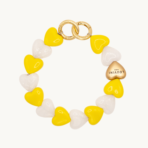 bracelet pour téléphone blanc jaune