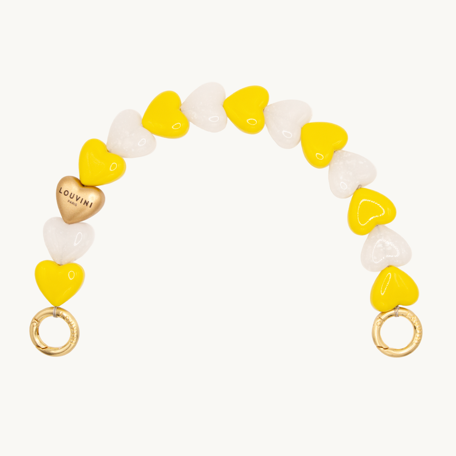 bracelet pour téléphone blanc jaune