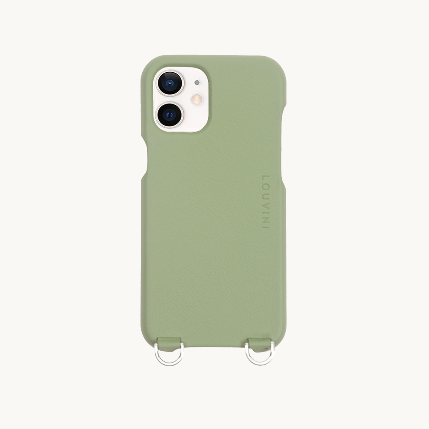 LEATHER IPHONE CASE PETIT LOU - Khaki (iPhone 12 Mini)
