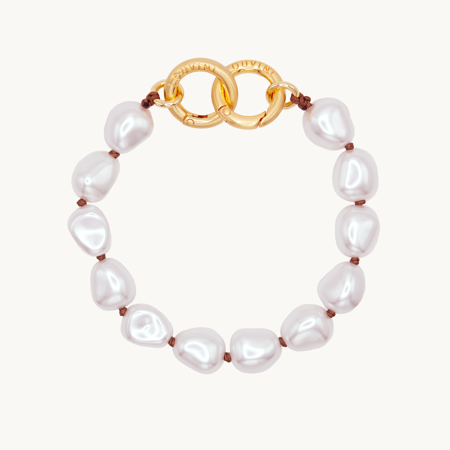 Bracelet de téléphone en perle blanche