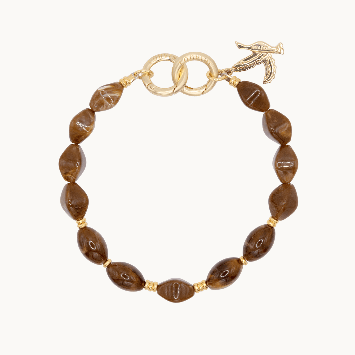 Bracelet de téléphone en résine brun