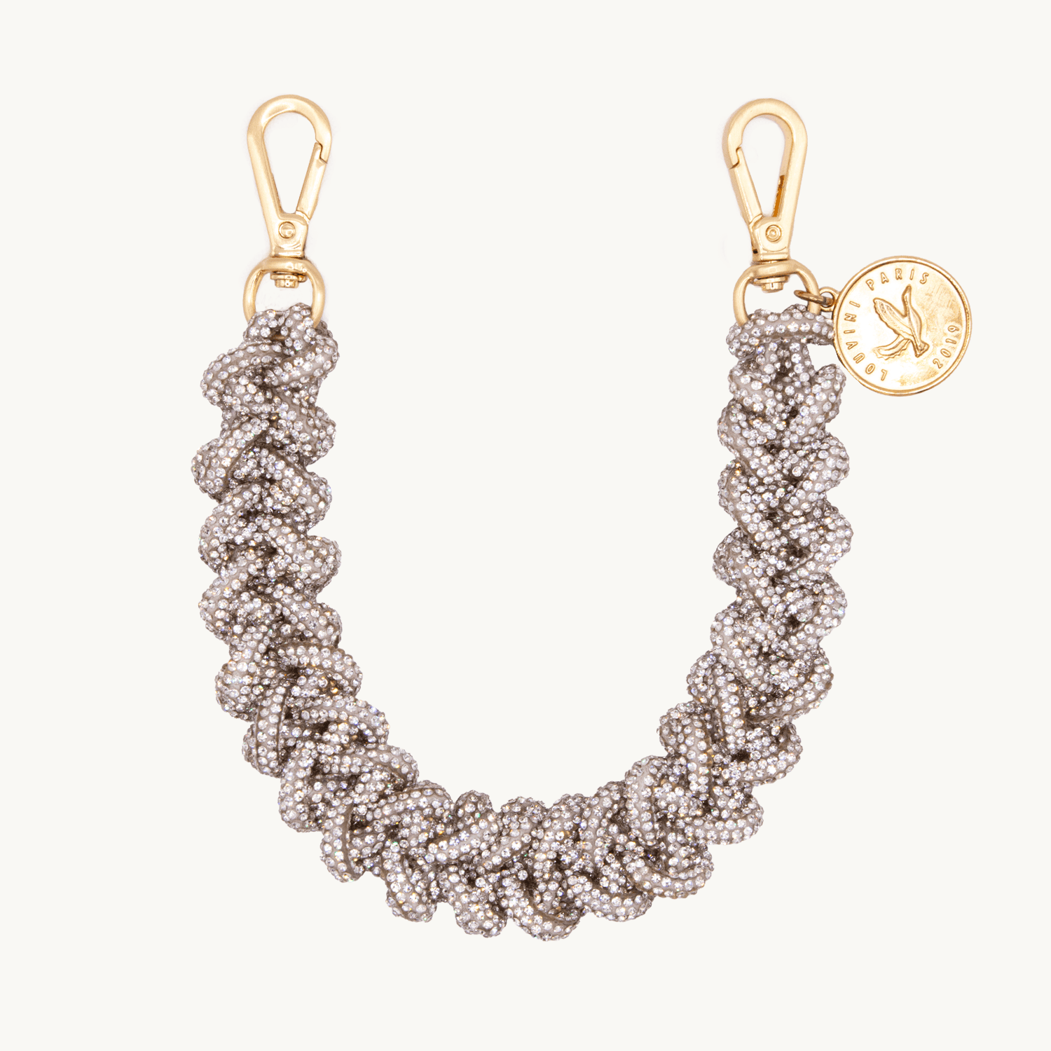 Bracelet tressé à strass argenté