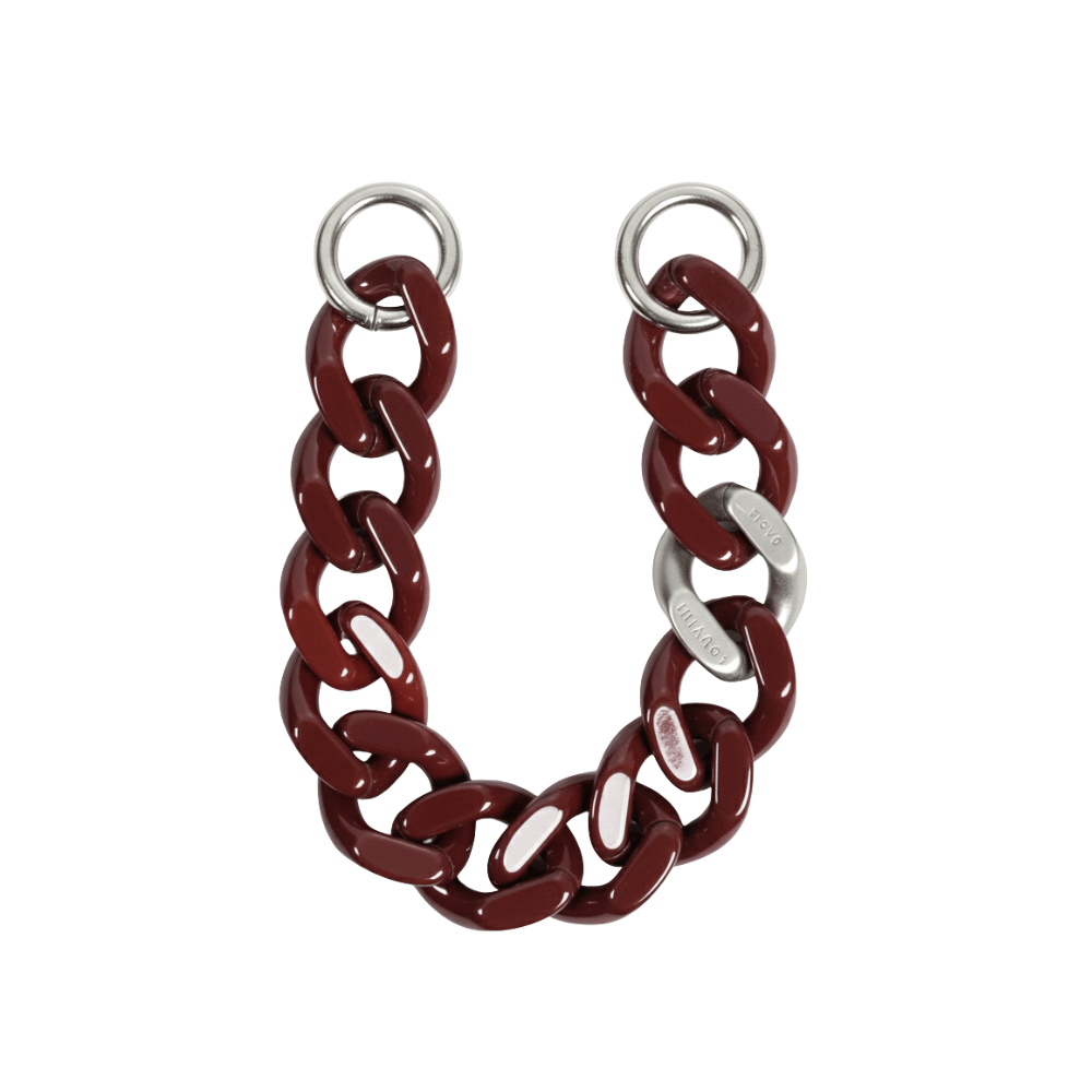 PETIT ZOE Silver Chain - Burgundy