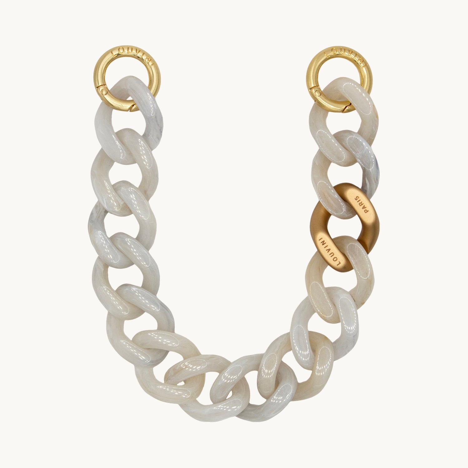 Bracelet de téléphone en résine blanc marbre
