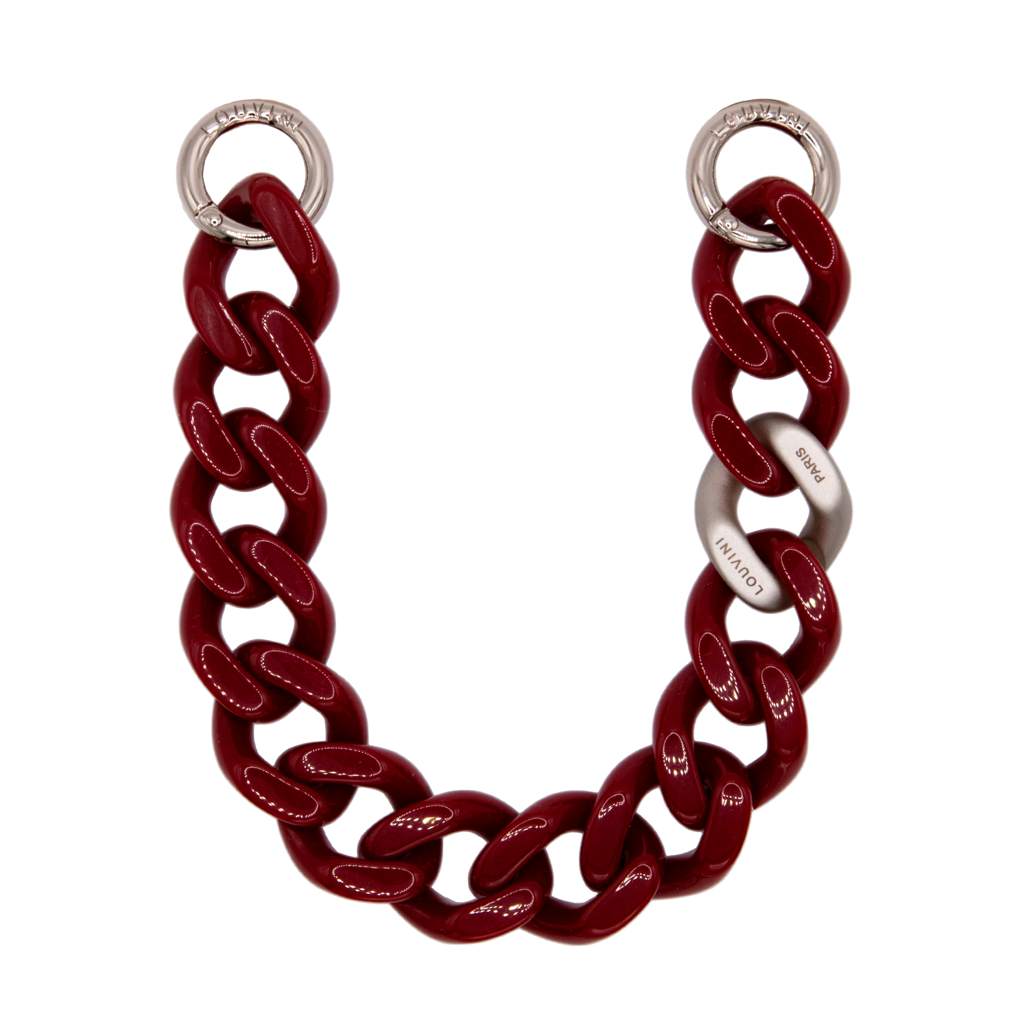 PETIT ZOE Silver Chain - Burgundy