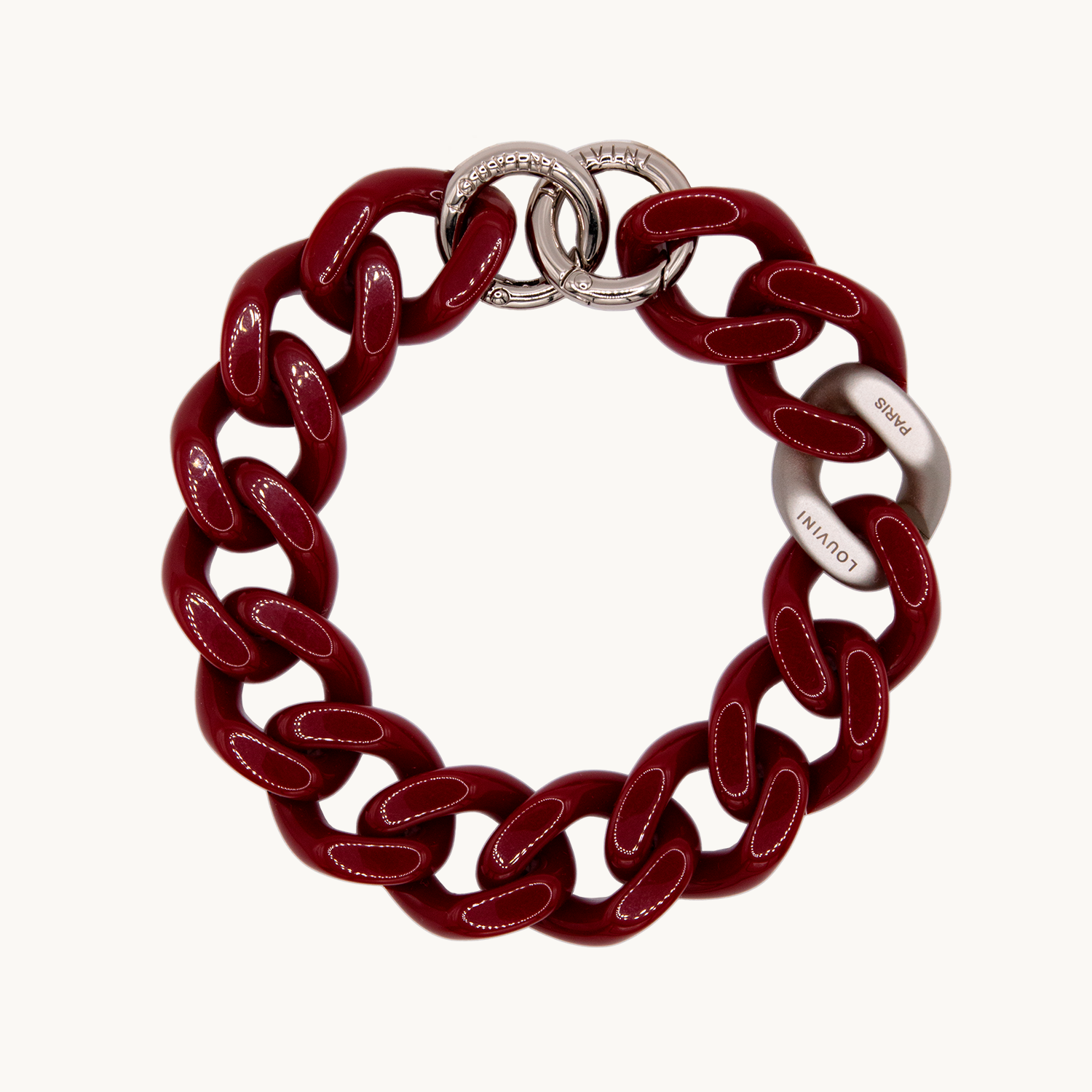 PETIT ZOE Silver Chain - Burgundy